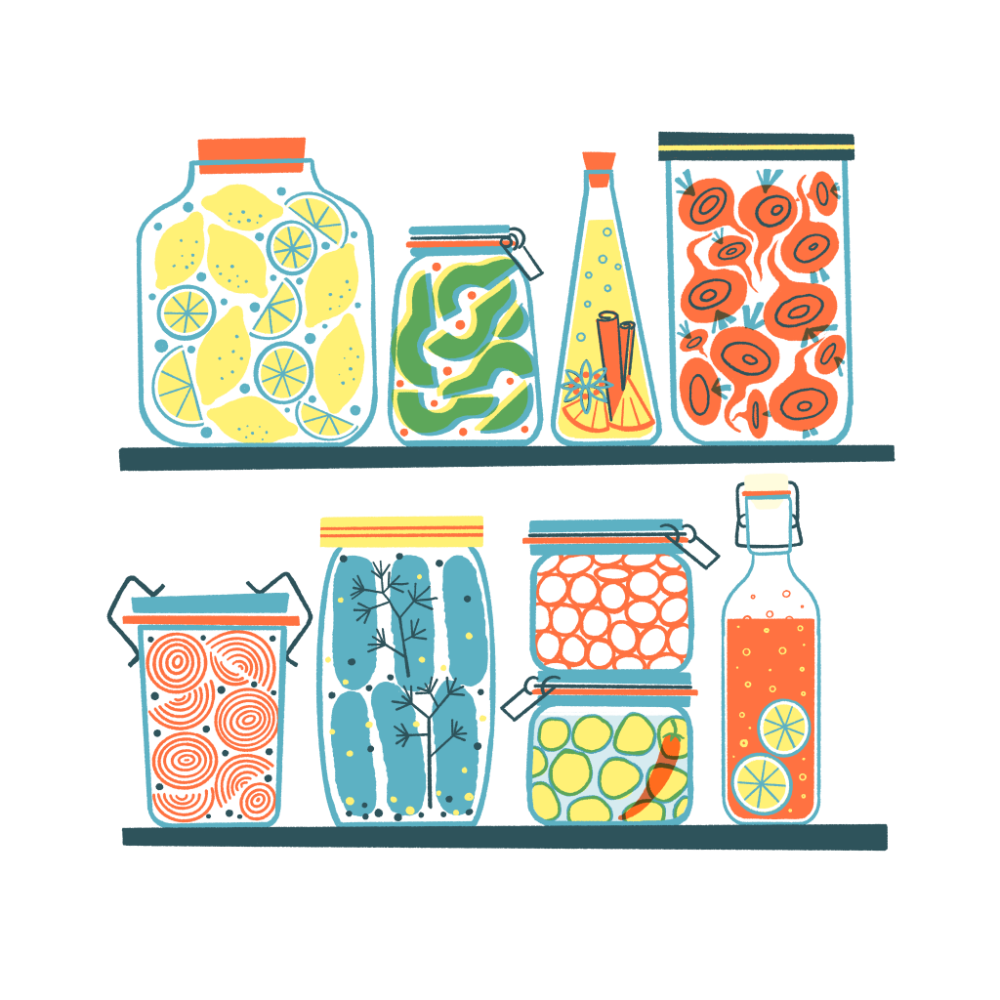 Jars in pantry